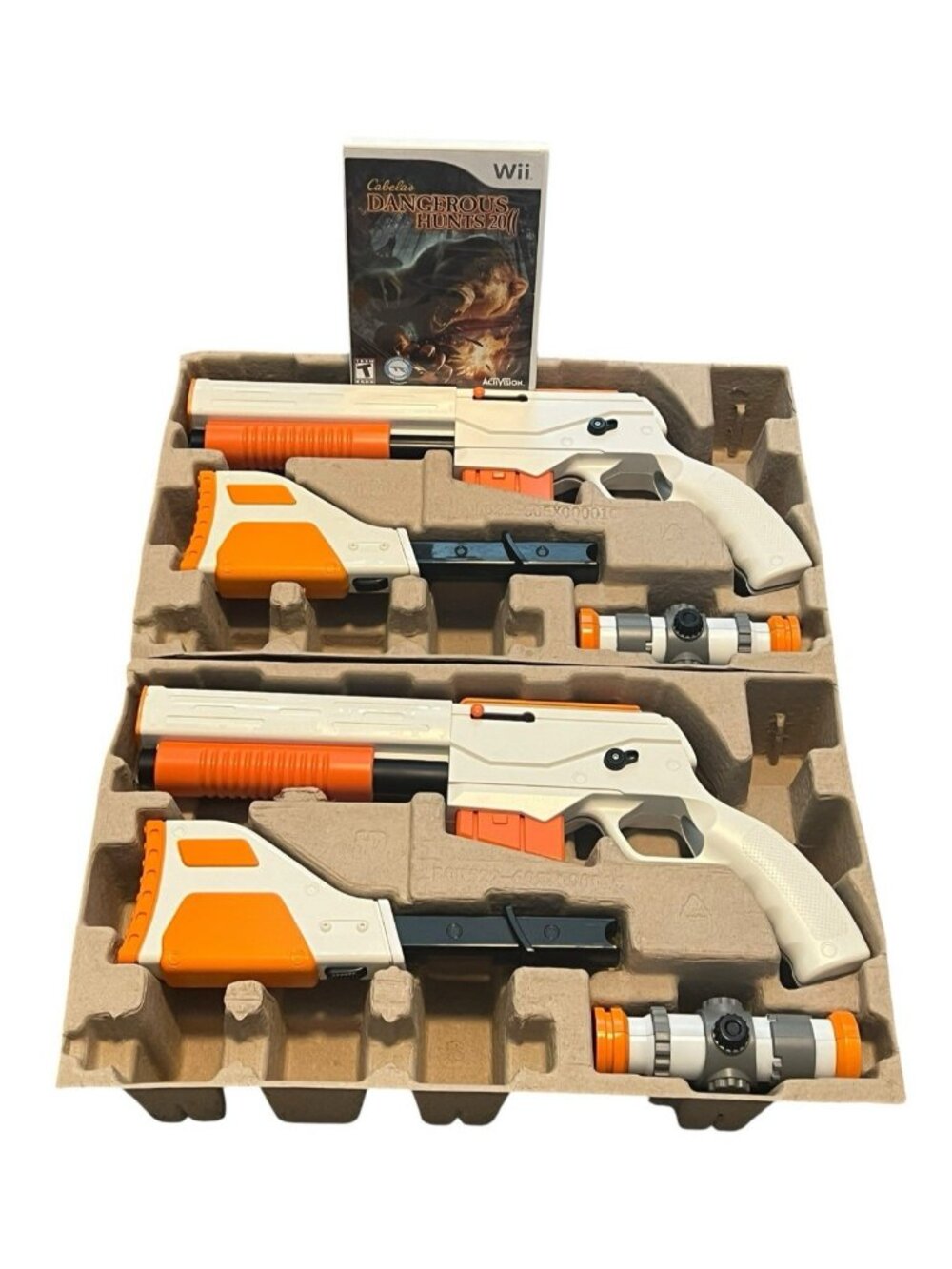 Cabela's Dangerous Hunts 2011 Wii Limited Edition 2 Pack Top Shot Elite Guns CIB